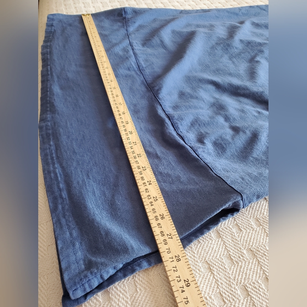 Fenini Art-to-Wear Blue Cotton Maxi Dress Artsy Boho Slit 100% Cotton - Picture 8 of 12